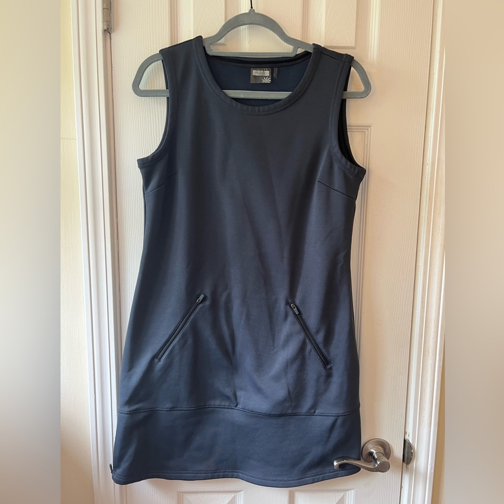 Athleta Fleece Lined Active Dress with Pockets in Gray Size MT